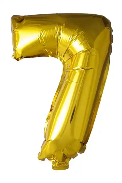 FOIL BALLOON ""7"" GOLD 40 CM