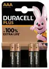 BATTERIJ DURACELL PLUS AAA 4ST