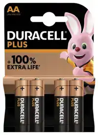 BATTERIJ DURACELL PLUS AA 4ST