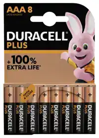 BATTERIJ DURACELL PLUS AAA 8ST