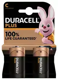 BATTERIJ DURACELL PLUS C 2ST