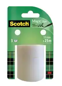 PLAKBAND 3M SCOTCH 19MMX25M ONZICHTBAAR
