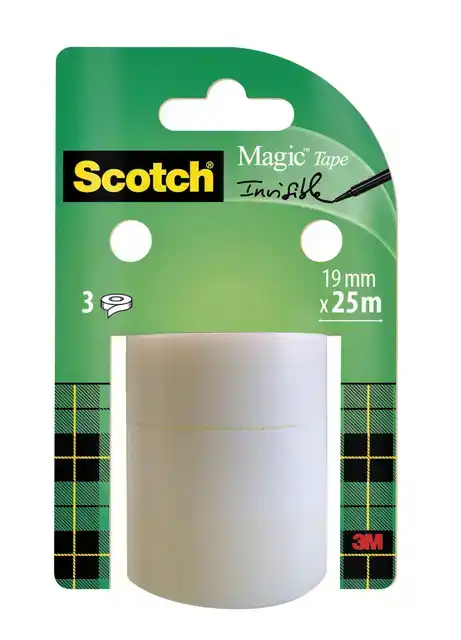 PLAKBAND 3M SCOTCH 19MMX25M ONZICHTBAAR