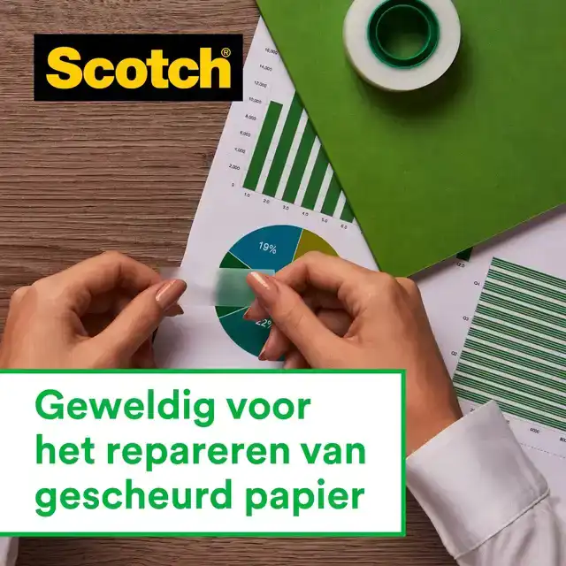 PLAKBAND 3M SCOTCH 19MMX25M ONZICHTBAAR