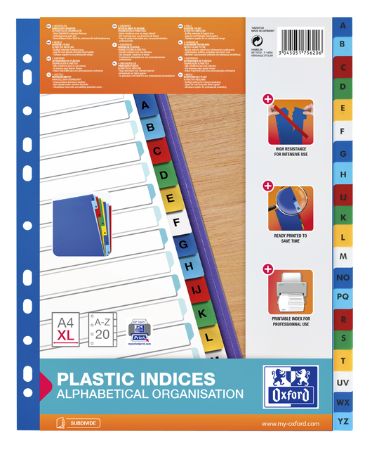 TABBLADEN OXFORD A4+ 11R PP A-Z 20DLG