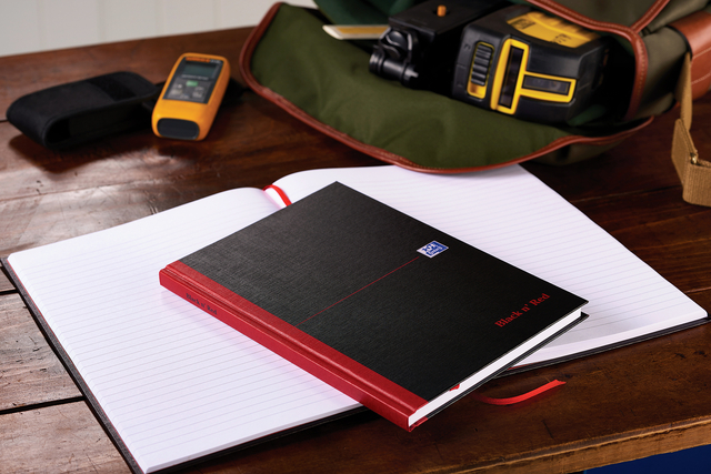 NOTITIEBOEK OXFORD BLACK N' RED A5