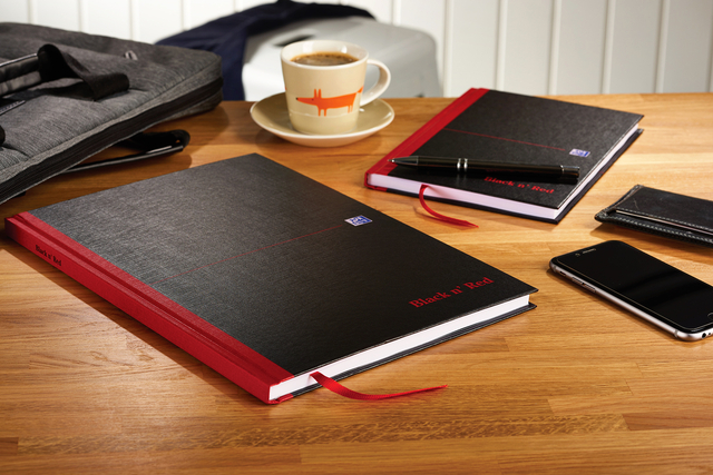 NOTITIEBOEK OXFORD BLACK N' RED A5