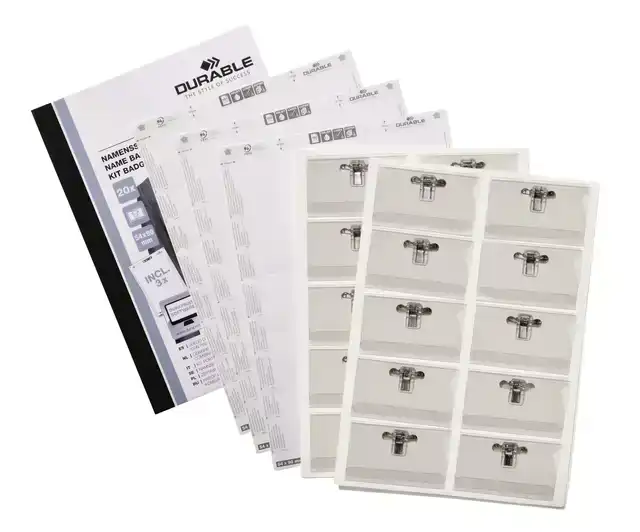 BADGE DURABLE MET COMBIKLEM 54X90MM SET