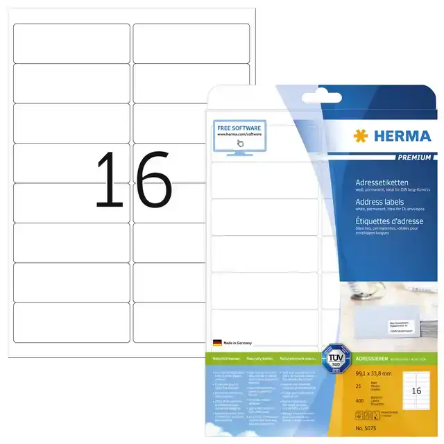ETIKET HERMA 5075 A4 99.1X33.8 MM