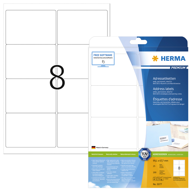 ETIKET HERMA 5077 A4 99.1X67.7MM
