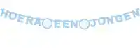 LETTERSLINGER HOERA EEN JONGEN BLAUW