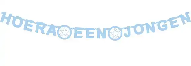 LETTERSLINGER HOERA EEN JONGEN BLAUW