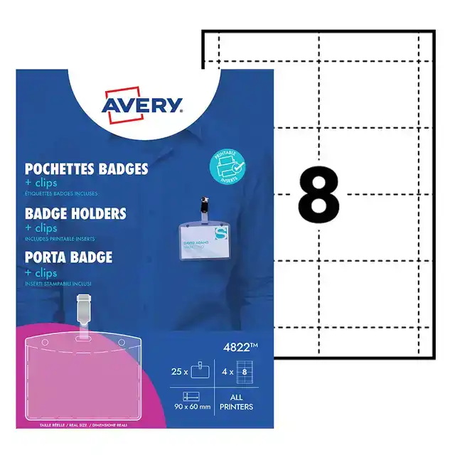 BADGE AVERY 4822 MET CLIP +