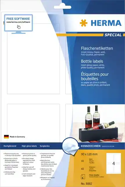 ETIKET HERMA FLESSEN 8882 90X120MM A4