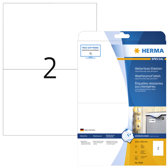 ETIKET HERMA 4600 210X148MM A4 FOLIE