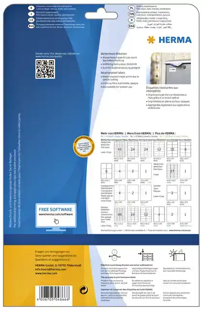 ETIKET HERMA 4866 210X297MM A4 FOLIE
