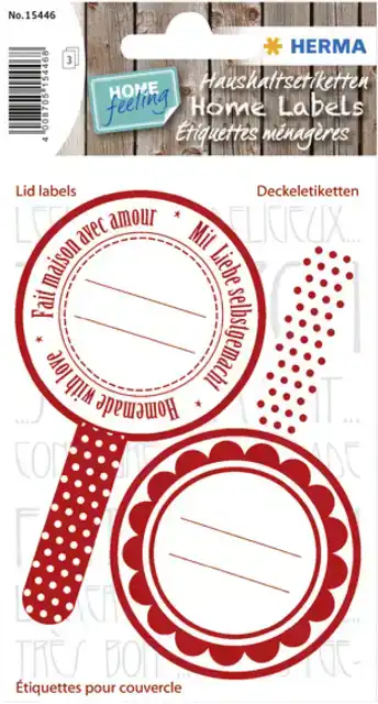 ETIKET HERMA 15446 KEUKEN NEW LOOK ROOD