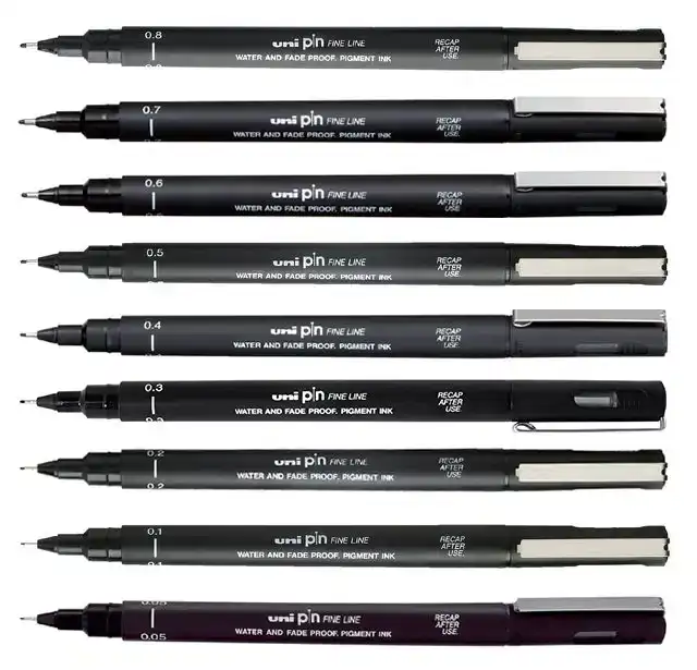 FINELINER UNI-BALL PIN BRUSH F ZWART