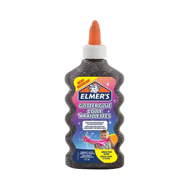 KINDERLIJM ELMER'S 177ML GLITTER ZWART