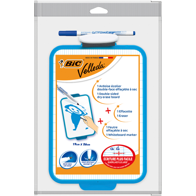 WHITEBOARD BIC 19X26CM MET STIFT EN