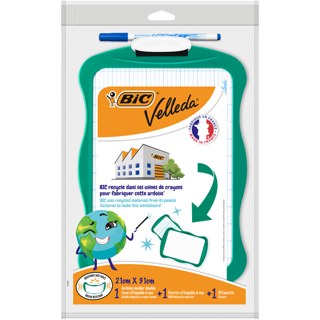 WHITEBOARD BIC 21X31CM MET STIFT EN