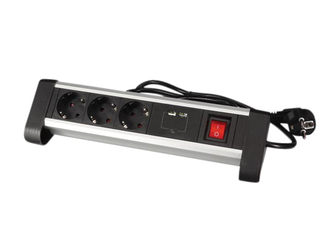 STEKKERDOOS PEREL 3VOUDIG 2 USB 1.4M