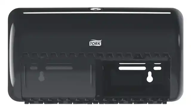 TOILETPAPIERDISPENSER TORK T4 DUO ZWART