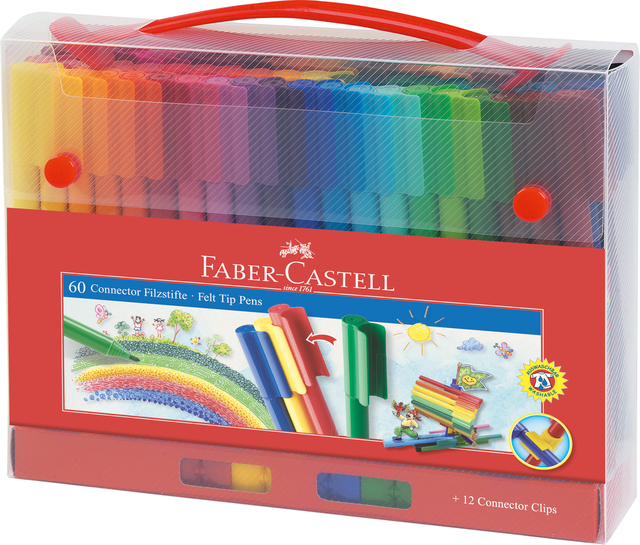 VILTSTIFTEN FABER-CASTELL CONNECTOR KOFFER VILTSTIFTEN 60 ST