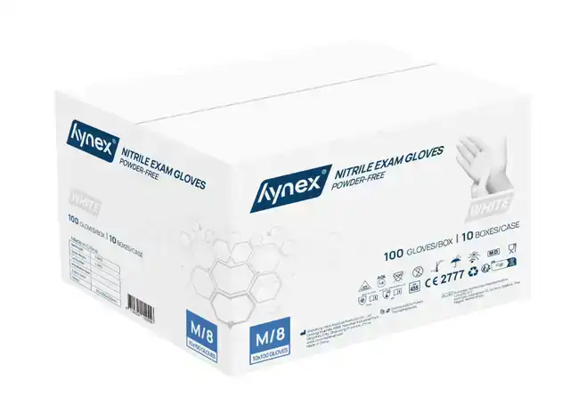 HANDSCHOEN HYNEX NITRIL M WIT 3.5G 100