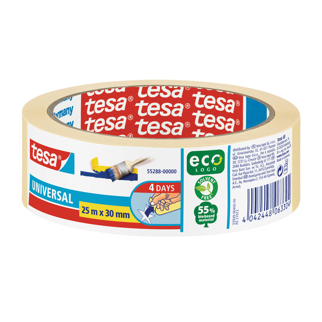 AFPLAKTAPE TESA ECONOMY 30MMX25M GEEL