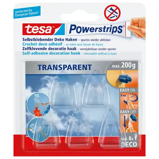 HAAK TESA POWERSTRIPS DECO TRANSPARANT