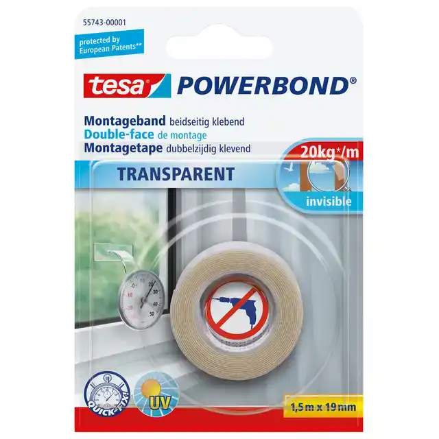 MONTAGETAPE TESA DUBBELZ 1.5MX19MM