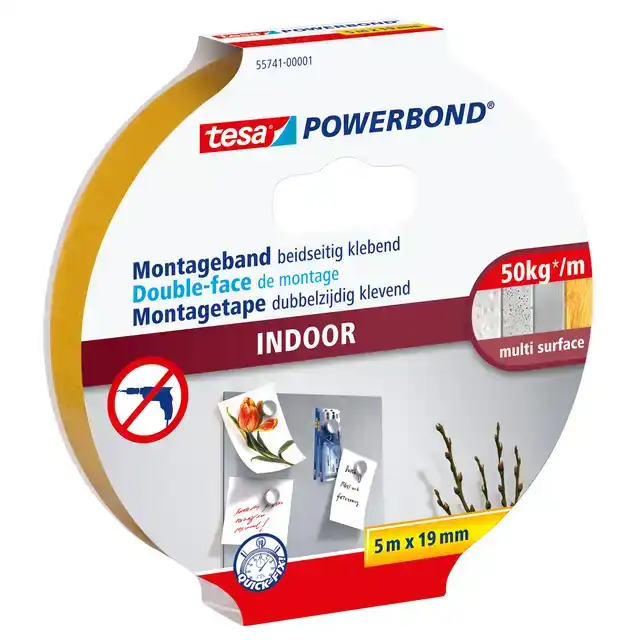 MONTAGETAPE TESA INDOOR DUBBELZ 5MX19MM