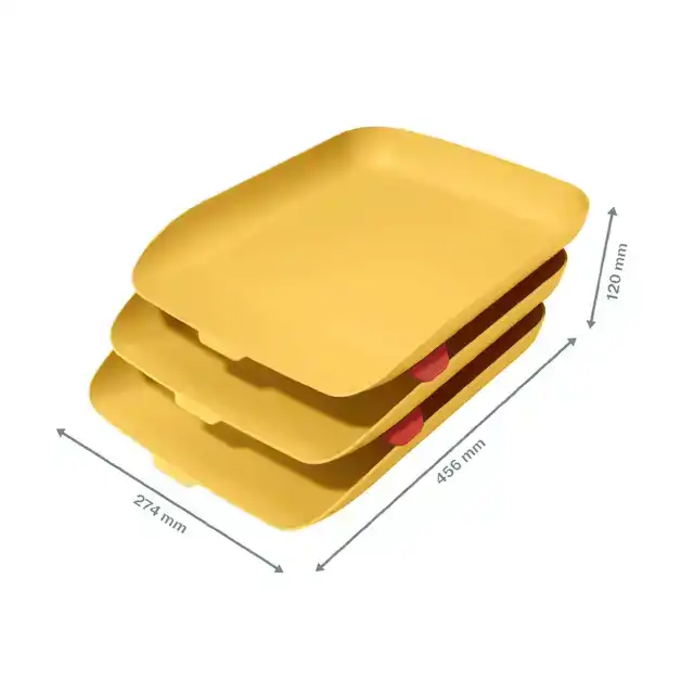 BRIEVENBAK LEITZ COSY SET VAN 3 A4 GEEL