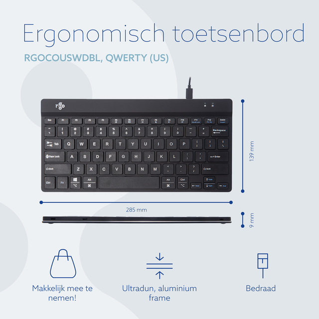 TOETSENBORD R-GO ERGONOMISCH COMPACT