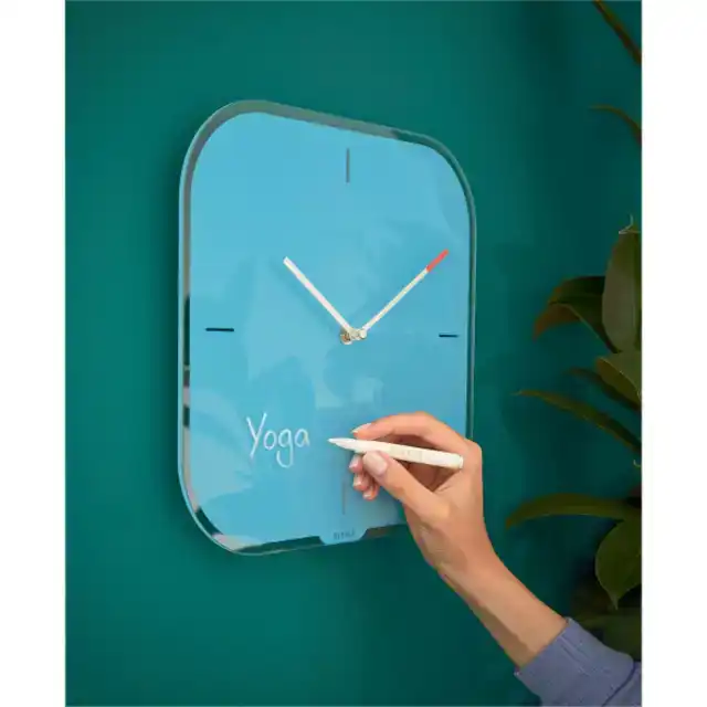 WANDKLOK LEITZ COSY GLAS BLAUW