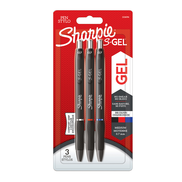 GELSCHRIJVER SHARPIE S-GEL M 3ST ZWART