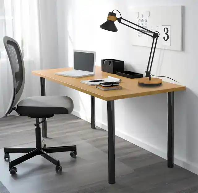 BUREAULAMP UNILUX BAYA LED BAMBOE ZWART