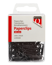 PAPERCLIP QUANTORE 28MM ZWART 100 STUKS