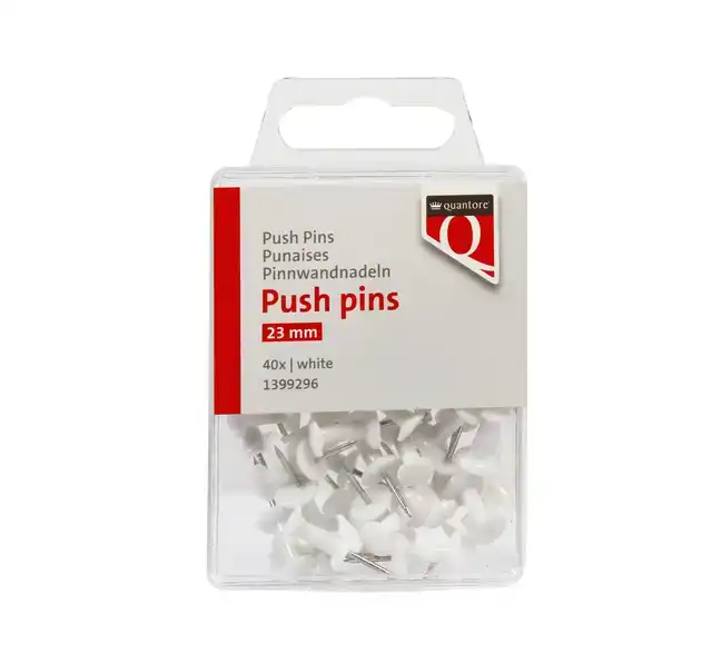 PUSH PINS QUANTORE WIT 40 STUKS