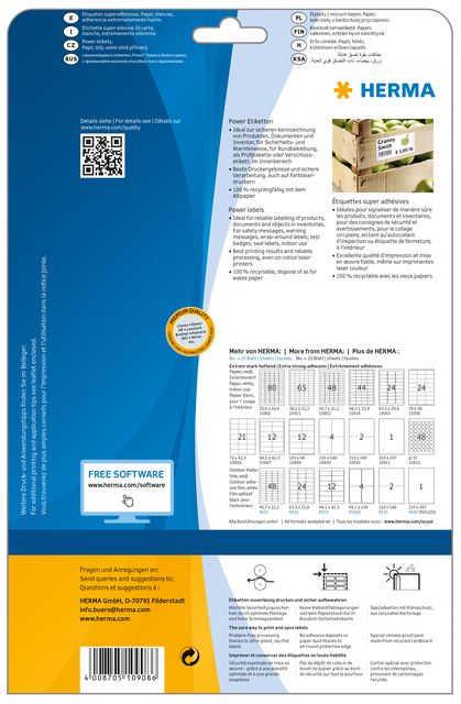 ETIKET HERMA POWER 10908 105X48MM WIT