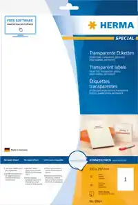 ETIKET HERMA 8964 210X297MM 10ST TRANSP