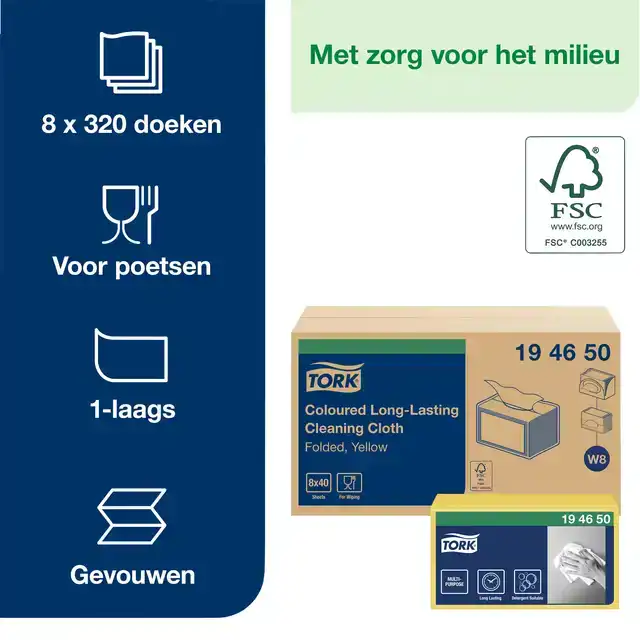 REINIGINGSDOEK TORK W8 PREMIUM 1LAAGS