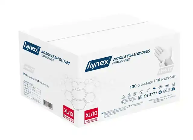HANDSCHOEN HYNEX NITRIL XL WIT 3.5G 100