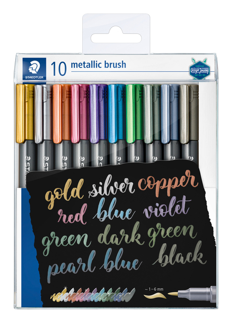 BRUSHPEN STAEDTLER METALLIC ETUI Ã  10