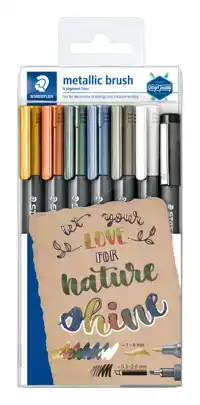 BRUSHPEN STAEDTLER METALLIC ETUI Ã 7