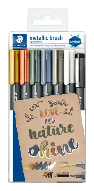 BRUSHPEN STAEDTLER METALLIC ETUI Ã  7