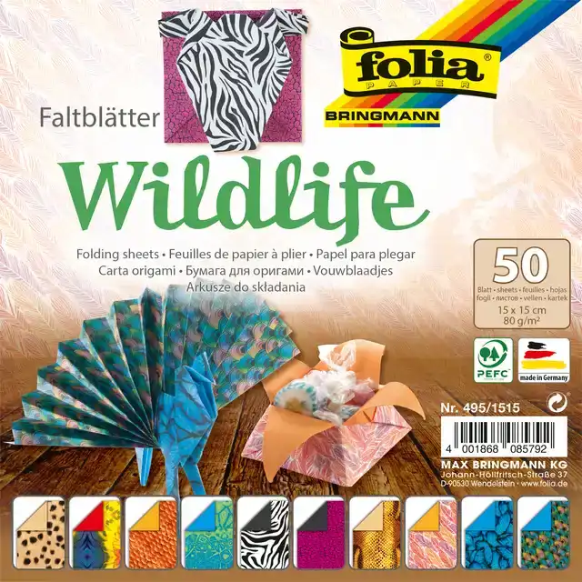 VOUWBLAADJES FOLIA 80GR 15X15CM 50V 2Z