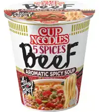 NOODLES NISSIN 5 SPICES BEEF CUP