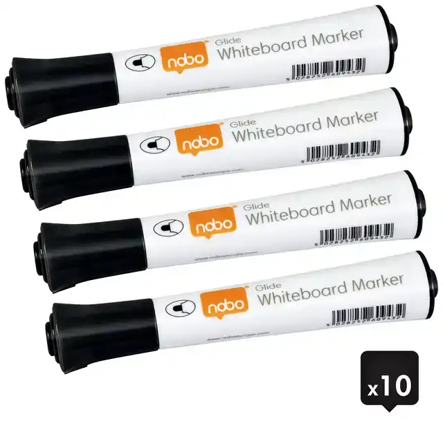 WHITEBOARDMARKER NOBO GLIDE ROND ZWART
